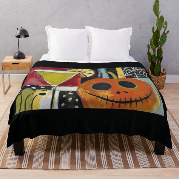 Item preview, Raise a Halloween Toast with Smiling Jack-o-Lantern Cocktail and Playful Geometric Designs designed and sold by OlfactoART Studio.
