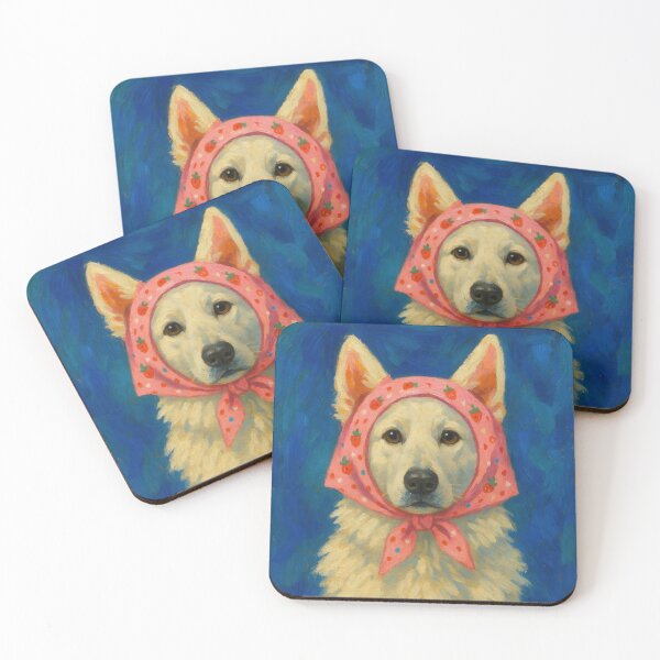 Item preview, Whimsical Swiss Shepherd Dog Portrait Painting designed and sold by Flying Doggo.
