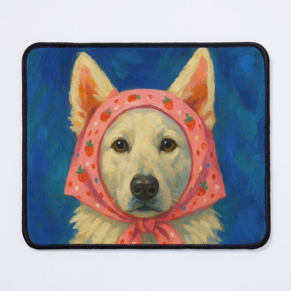 Item preview, Whimsical Swiss Shepherd Dog Portrait Painting designed and sold by Flying Doggo.