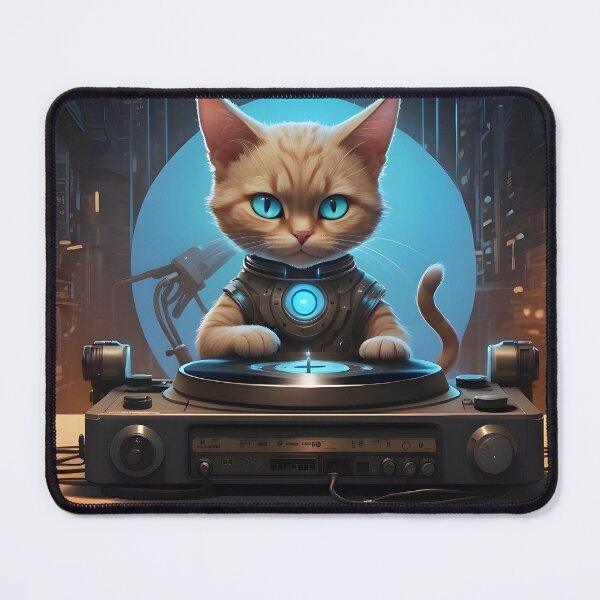 Item preview, Futuristic Cyberpunk Inspired Cat designed and sold by johndesignwaves.