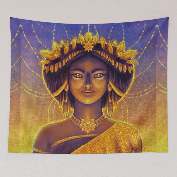 Item preview, Ishtar, Goddess Ishtar Art, Goddess Art, Spiritual Art, High-Vibration Art, Golden Goddess Art, Embrace your Inner Goddess designed and sold by Jezhawk.
