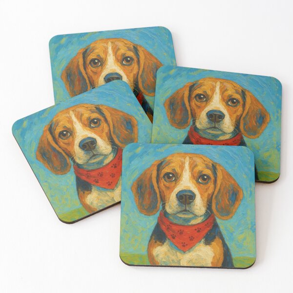 Item preview, Playful Beagle Dog Portrait Painting designed and sold by Flying Doggo.
