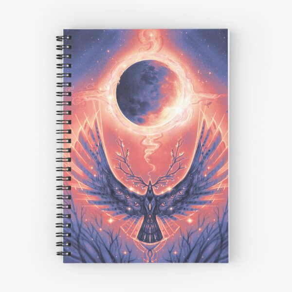Item preview, Crow Moon, Lunar Eclipse Art, Visionary Moon Art, Raven Magic Art designed and sold by Jezhawk.