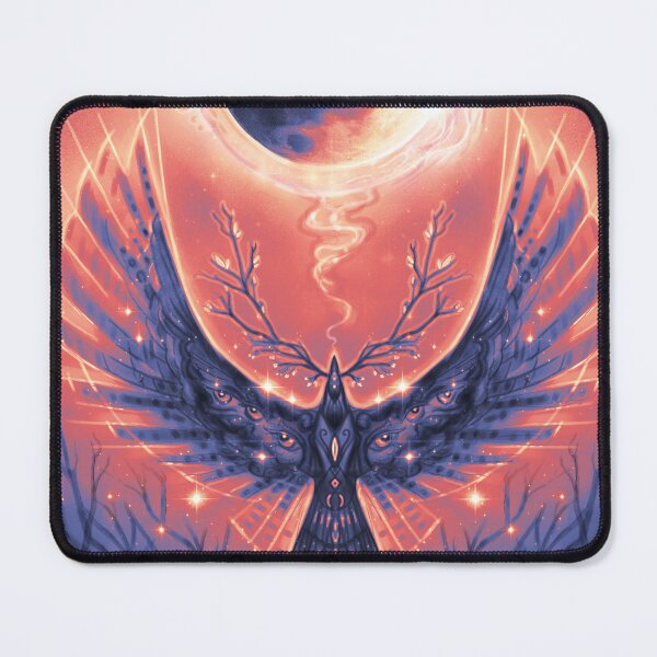 Item preview, Crow Moon, Lunar Eclipse Art, Visionary Moon Art, Raven Magic Art designed and sold by Jezhawk.
