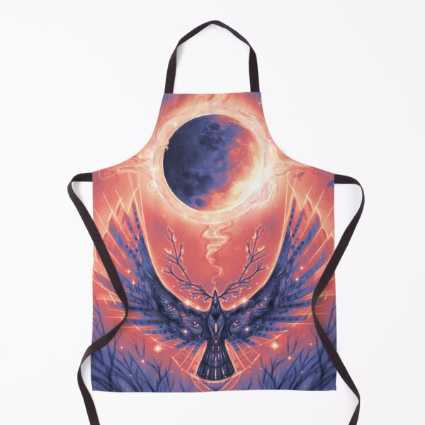 Item preview, Crow Moon, Lunar Eclipse Art, Visionary Moon Art, Raven Magic Art designed and sold by Jezhawk.