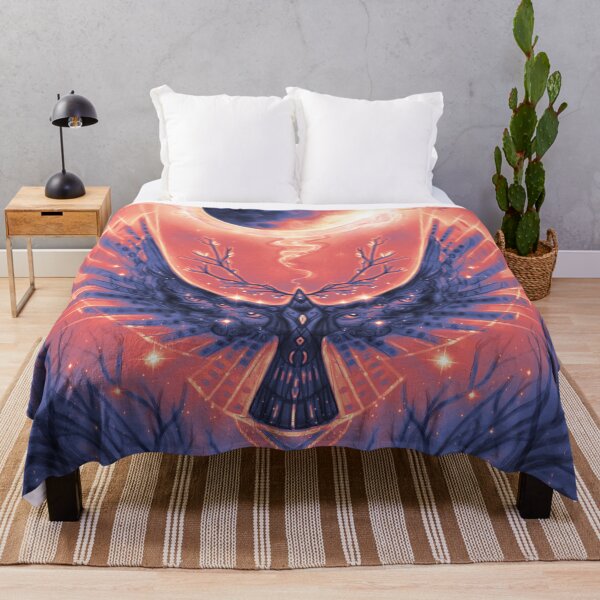 Item preview, Crow Moon, Lunar Eclipse Art, Visionary Moon Art, Raven Magic Art designed and sold by Jezhawk.