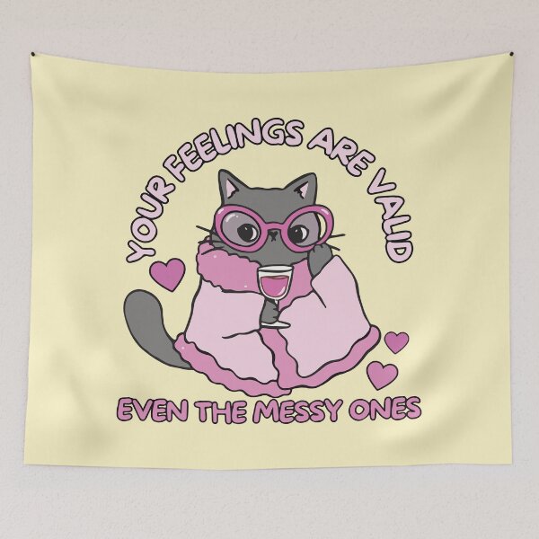 Item preview, Your Feelings Are Valid Cat quote designed and sold by BrownHorse90s.