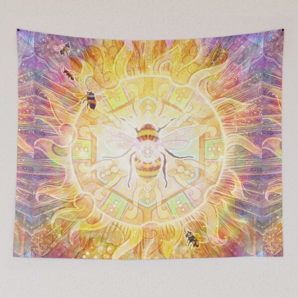 Item preview, The Divine Dance of the Honey Bee - Beautiful Honey Bee Artwork, Bumblebee Art, Pretty Bee Art designed and sold by Jezhawk.