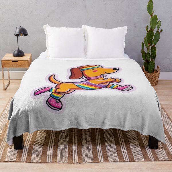Item preview, Retro Aerobics Dachshund | 80s Workout Dog Sticker designed and sold by Clawffirmations.
