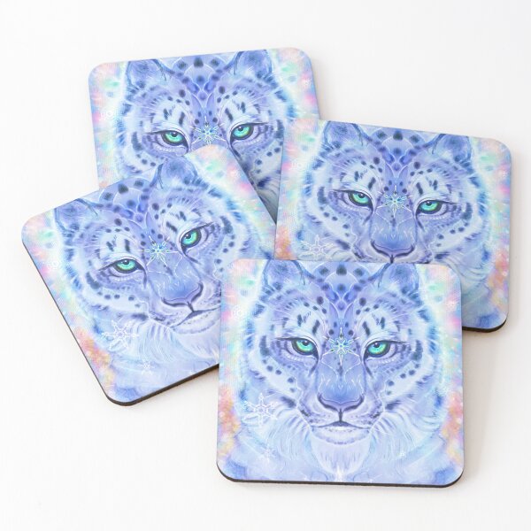 Item preview, The Snow Queen - Beautiful Snow Leopard surrounded by Snow Flakes designed and sold by Jezhawk.