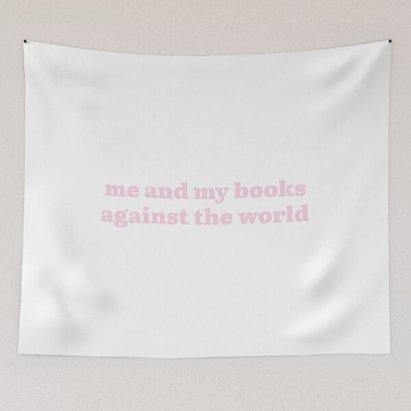 Item preview, me and my books against the world (pastel pink version) designed and sold by Hi-kari.