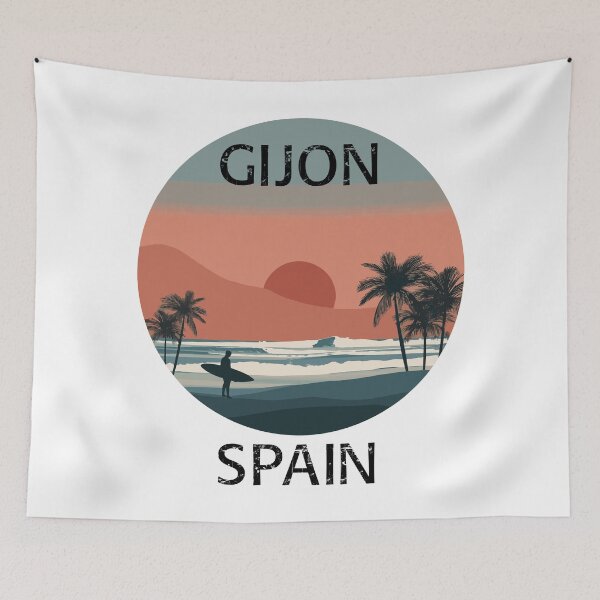 Item preview, Gijon - Spain (with Black Lettering) designed and sold by VelvetRoom.