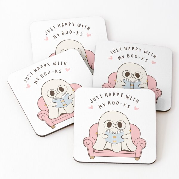 Item preview, Cute Happy Reading Ghost funny Books quote designed and sold by AestHenni17.
