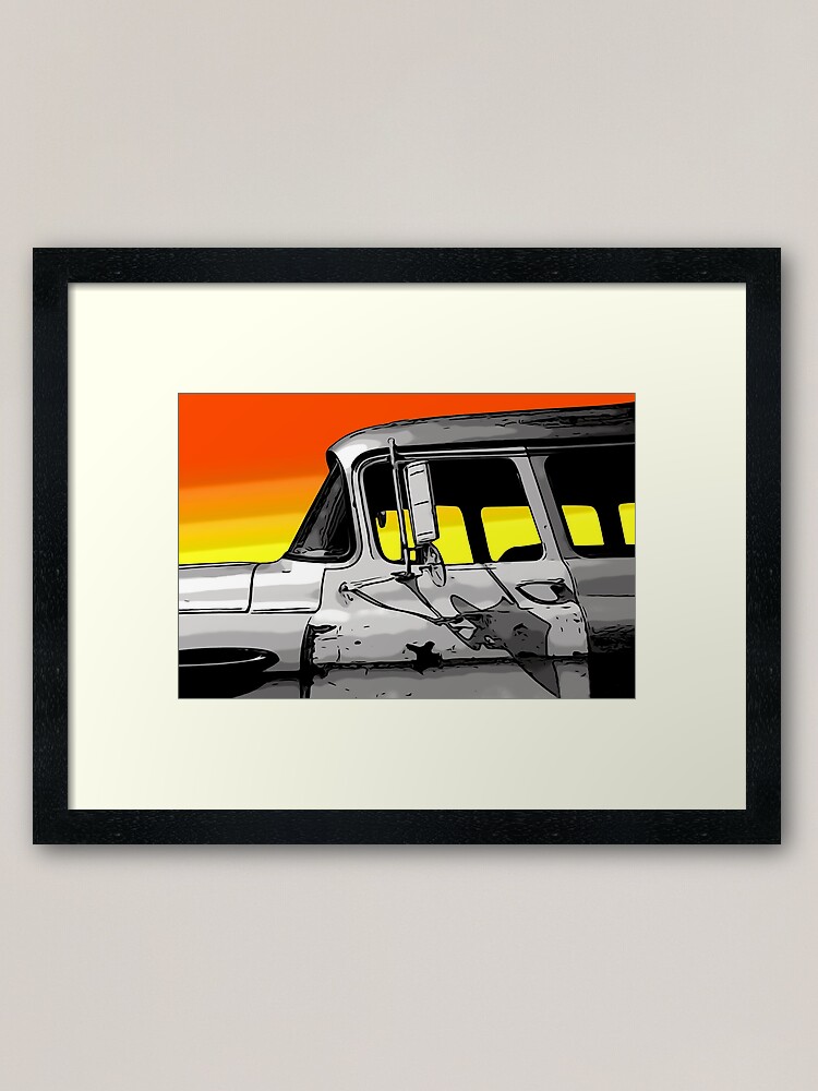 Alternate view of Old Car at Sunset Framed Art Print