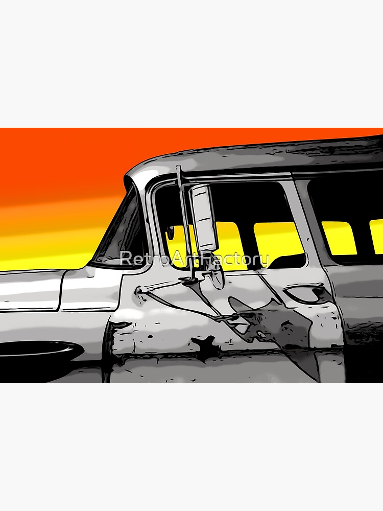 Old Car at Sunset by RetroArtFactory