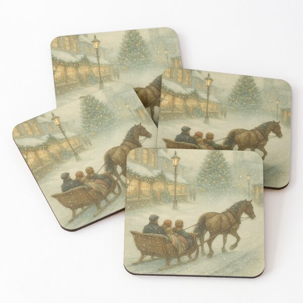 Item preview, Christmas village Sleigh Ride Through the Snow designed and sold by Meandmyshop.