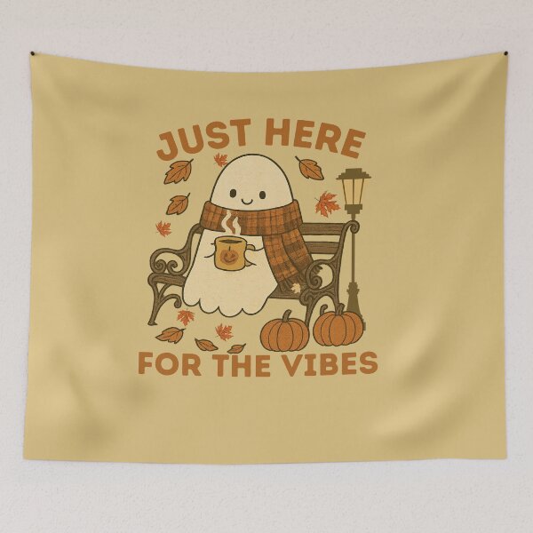 Item preview, Just here for the autumn cozy vibes -Cute boo designed and sold by Artistusha.