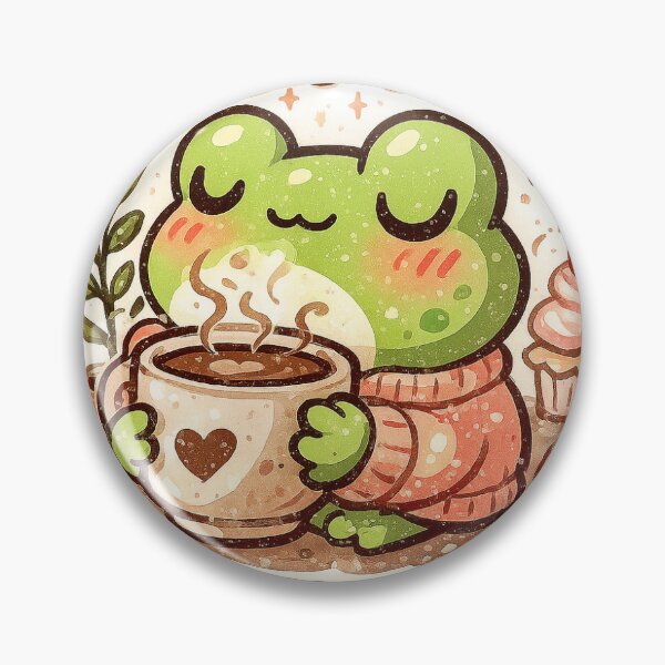 Item preview, Sippin’ & Relaxin’ – Cute Frog Coffee Sticker designed and sold by vaanxssaa.