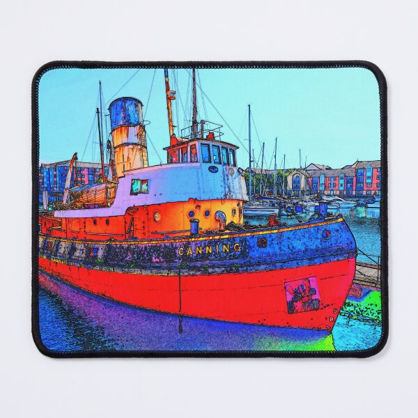 Item preview, Canning Boat Watercolour Swansea Wales designed and sold by santoshputhran.