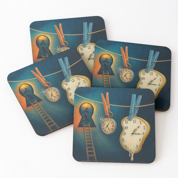 Item preview, Original Surreal Painting – Keyhole Dancer and Melting Time designed and sold by Malumaluu.