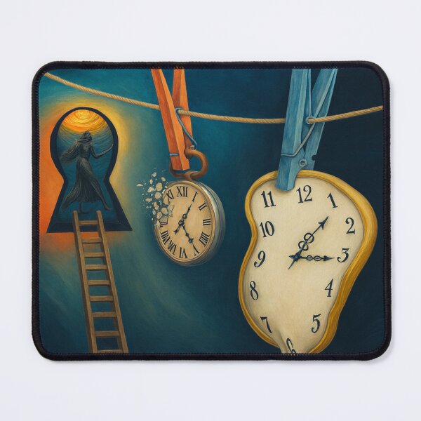 Item preview, Original Surreal Painting – Keyhole Dancer and Melting Time designed and sold by Malumaluu.