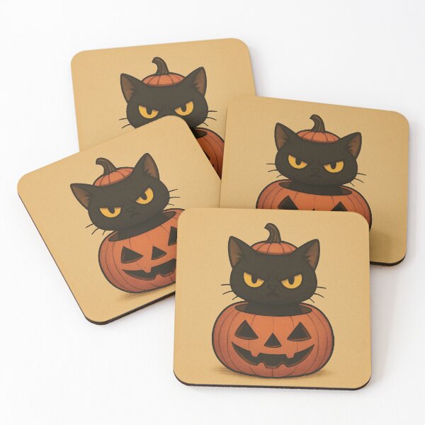 Item preview, Halloween Angry Cat in Pumpkin designed and sold by AZTRELIS.