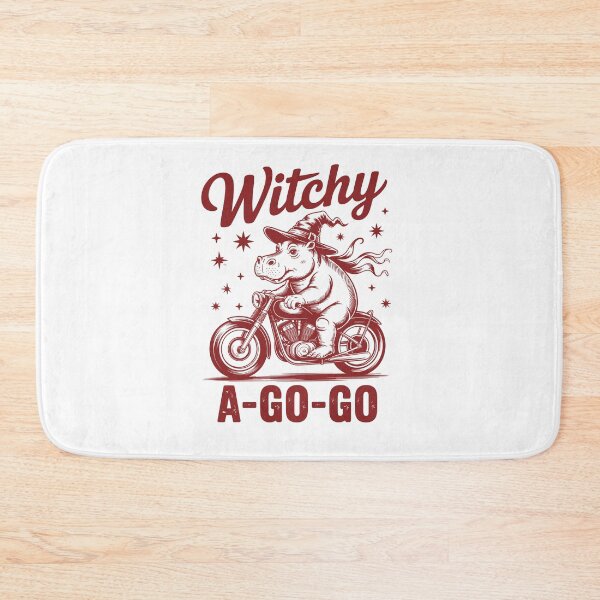 Item preview, Witchy A-Go-Go – Hippo Witch on a Motorcycle designed and sold by Belhbib Art ⭐⭐⭐⭐⭐.