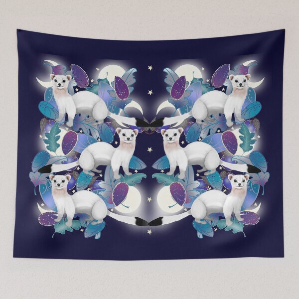 Item preview, Winter Least Weasels and White Moons designed and sold by nocturne-design.