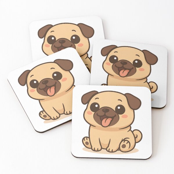 Item preview, Cute Cartoon Pug Puppy – Adorable Kawaii Dog Illustration designed and sold by VDekDesigns.