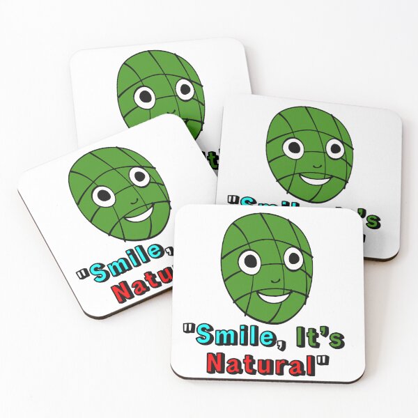 Item preview, "Smiling Green Mask – Cute Cartoon Face Nature-Inspired Design" designed and sold by Swati's Digital Den.