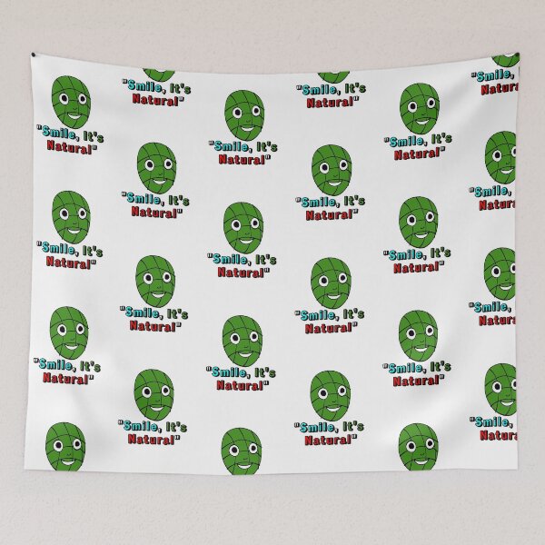 Item preview, "Smiling Green Mask – Cute Cartoon Face Nature-Inspired Design" designed and sold by Swati's Digital Den.