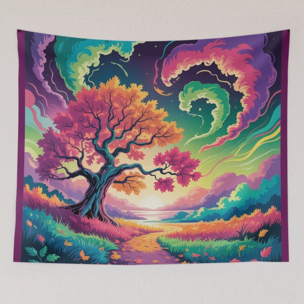 Item preview, Autumn landscape in psychedelic style. designed and sold by Lilashakti ⭐️ ⭐️ ⭐️ ⭐️ ⭐️.