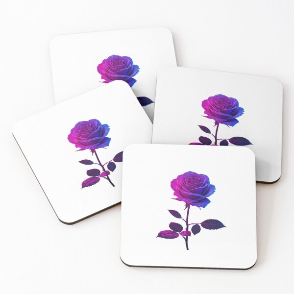 Item preview, Cyberpunk Neon Rose – Futuristic Glowing Flower with Metallic Petals in Pink, Purple, and Blue designed and sold by PixelVibe782.