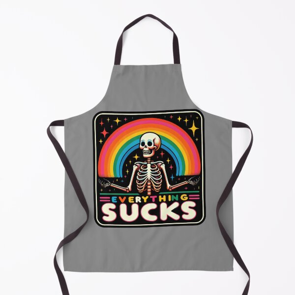 Item preview, Retro Skeleton Rainbow – Everything Sucks Funny Aesthetic Design designed and sold by DirtyGirlGraphics.
