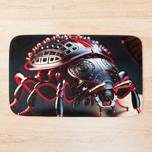 Item preview, Red Chrome Mechanical Maybug Robot - Steampunk Cyberpunk Beetle Art designed and sold by Peter Kraaibeek Art Gallery.