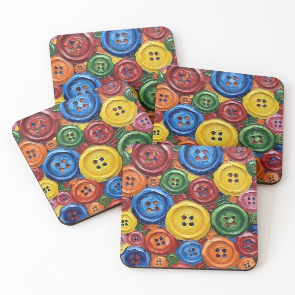 Item preview, Colorful buttons arranged together in different colors: red, yellow, green, orange, white, large and small. designed and sold by jotcar.