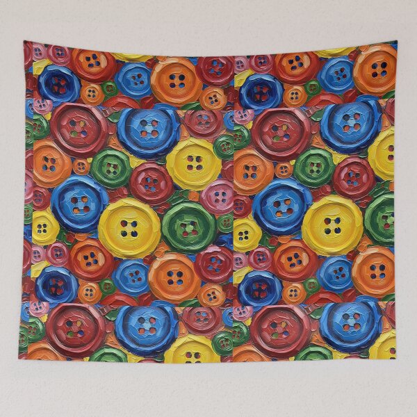 Item preview, Colorful buttons arranged together in different colors: red, yellow, green, orange, white, large and small. designed and sold by jotcar.