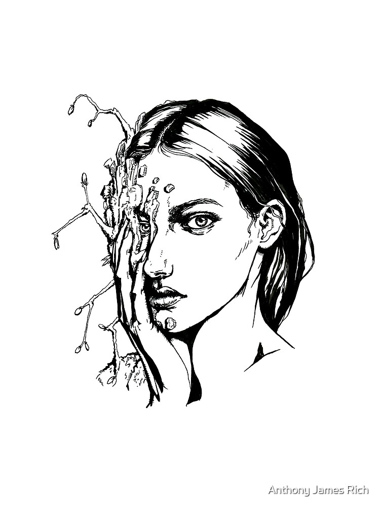 Wooden | Ink Drawing by AJRart