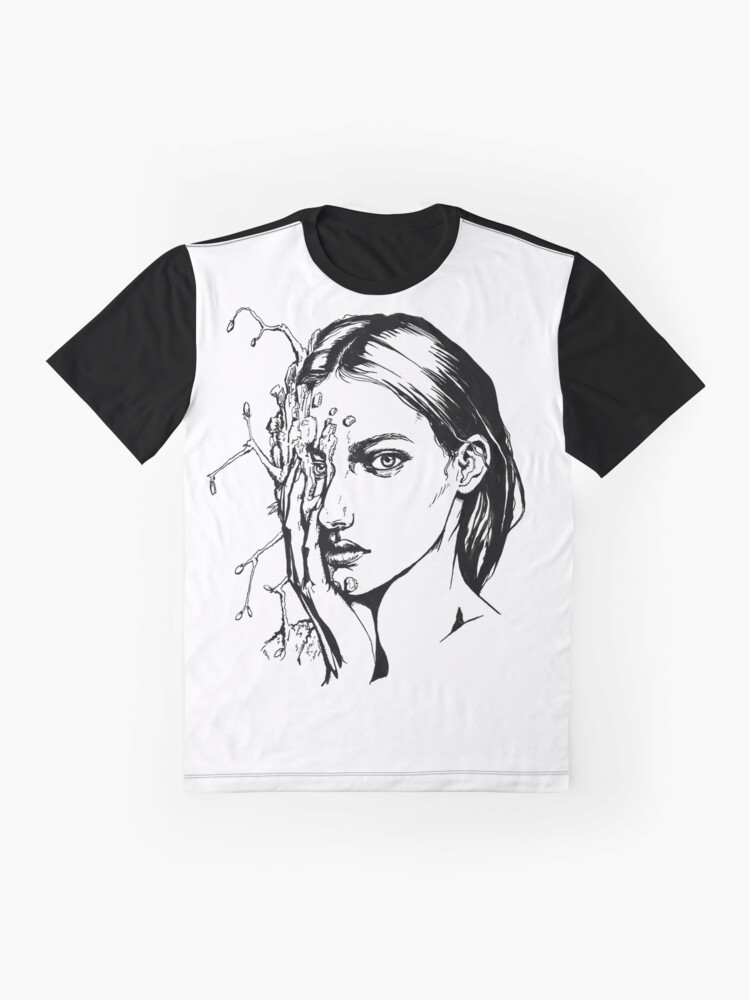 Alternate view of Wooden | Ink Drawing Graphic T-Shirt