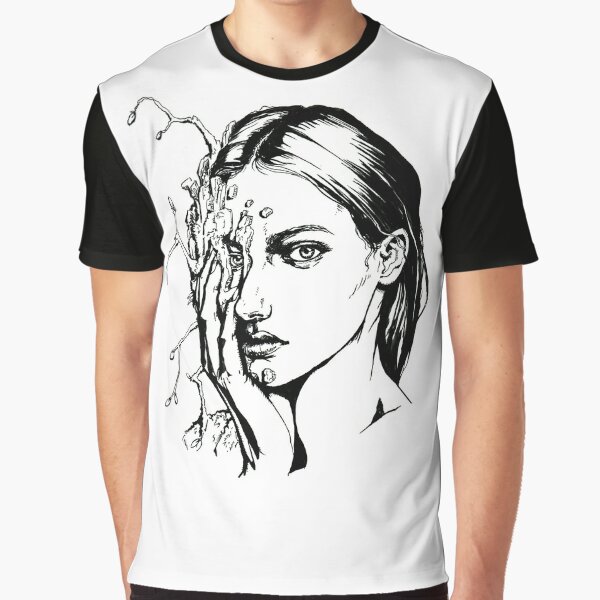 Wooden Ink Drawing Graphic T-Shirt