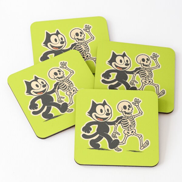 Item preview, FELIX CAT WALKING WITH SKELETON VINTAGE ILLUSTRATION designed and sold by infinitearte.