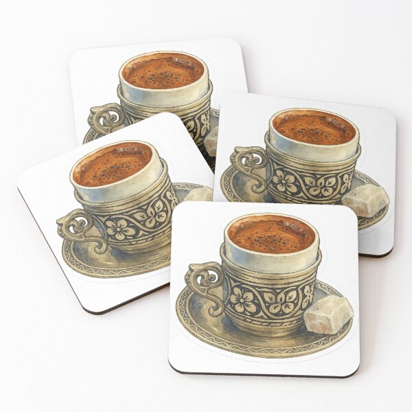 Item preview, Turkish Coffee Cup Watercolor Cartoon, illustration designed and sold by Pacika.