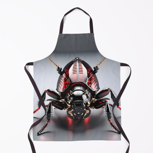 Item preview, Black Red Mechanical Cockroach Robot - Cyberpunk Steampunk Insect Art designed and sold by Peter Kraaibeek Art Gallery.