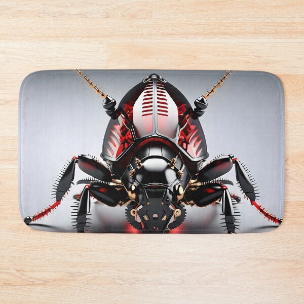Item preview, Black Red Mechanical Cockroach Robot - Cyberpunk Steampunk Insect Art designed and sold by Peter Kraaibeek Art Gallery.