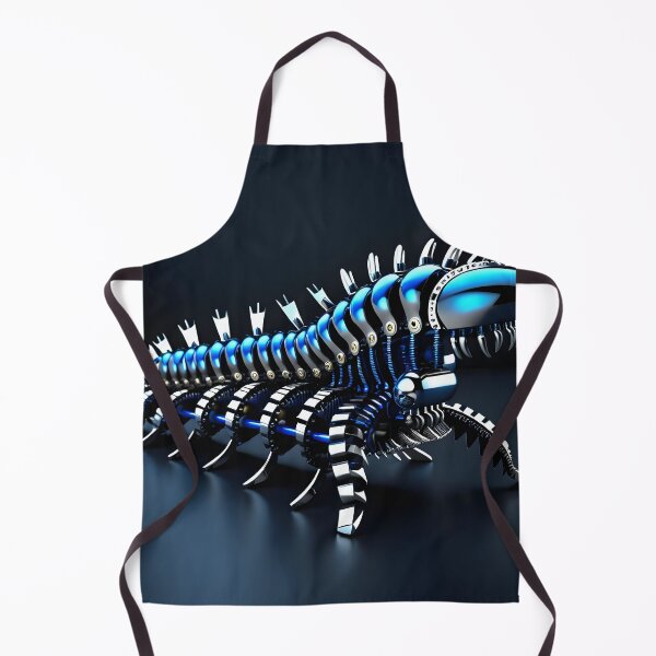 Item preview, Blue Chrome Mechanical Centipede Robot - Cyberpunk Steampunk Insect Art designed and sold by Peter Kraaibeek Art Gallery.