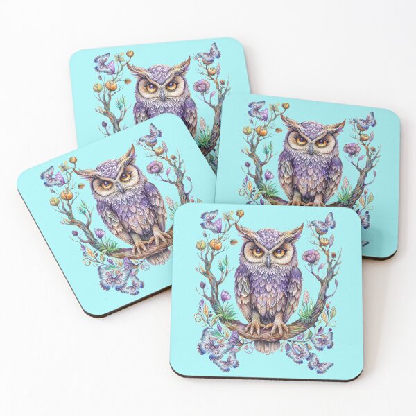 Item preview, beautiful fantasy owl with butterflies designed and sold by LoneAngel.