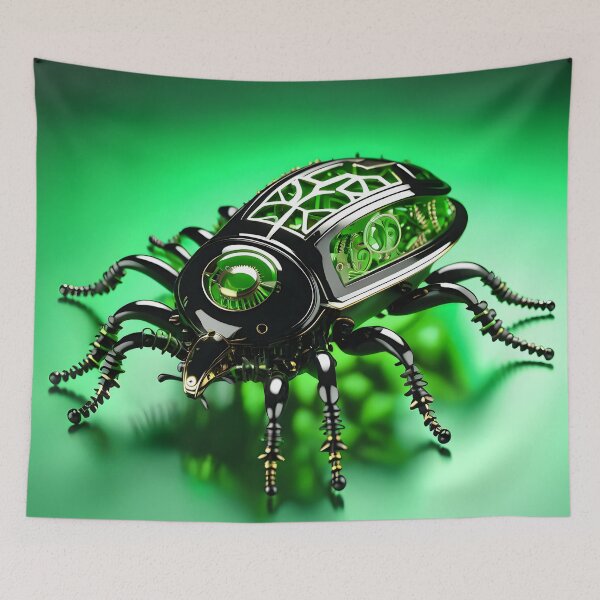 Item preview, Cyberpunk Mechanical Louse - Futuristic Bio-Tech Insect Art designed and sold by Peter Kraaibeek Art Gallery.