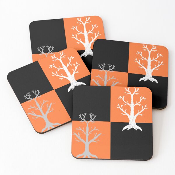 Item preview, Inkblot Trees on Black and Orange Checkers designed and sold by JaygiesDesign.