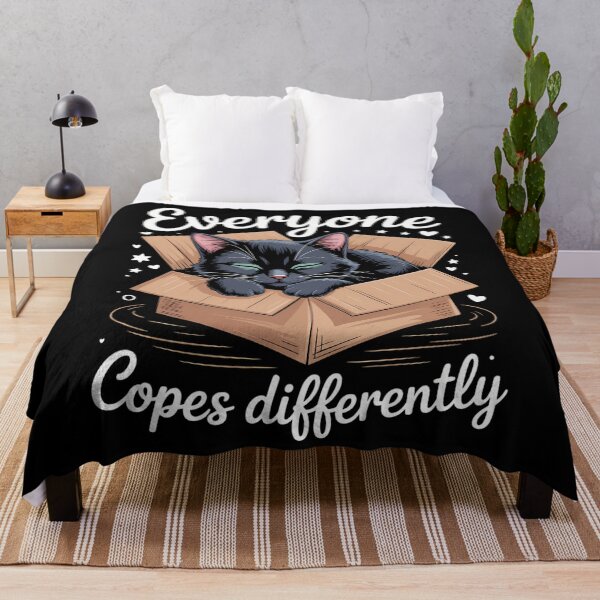 Item preview, Everyone Copes Differently Cat Napping Funny Mental Health designed and sold by DoorwayThreads.