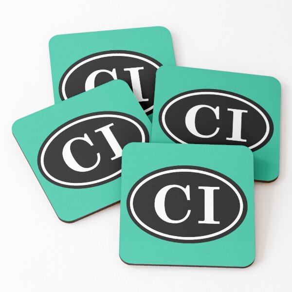 Item preview, CI Initials Monogram Oval White Letters designed and sold by Jeallan Designs.